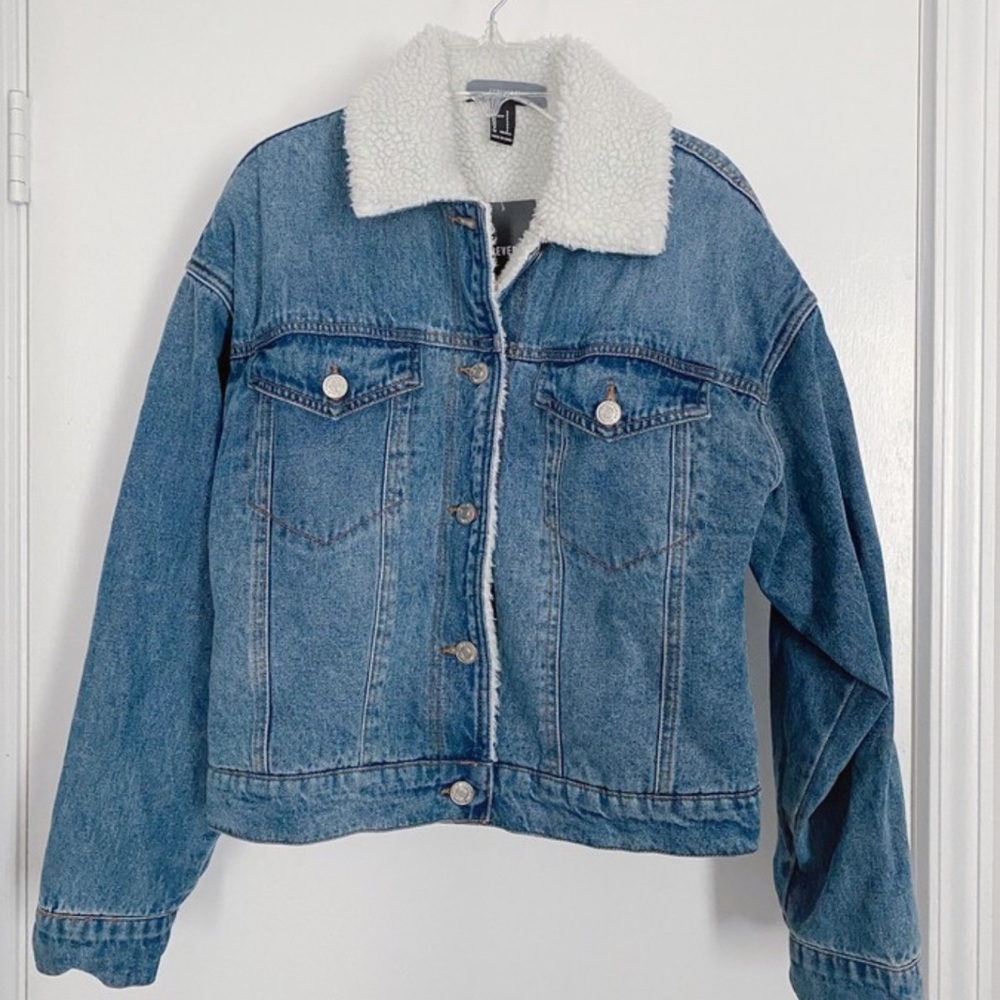 Forever 21 Denim Sherpa Jacket